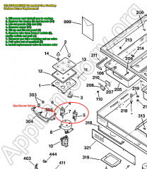 GE JGP389BEVBB Downdraft Gas Cooktop Burner Valve Replacement