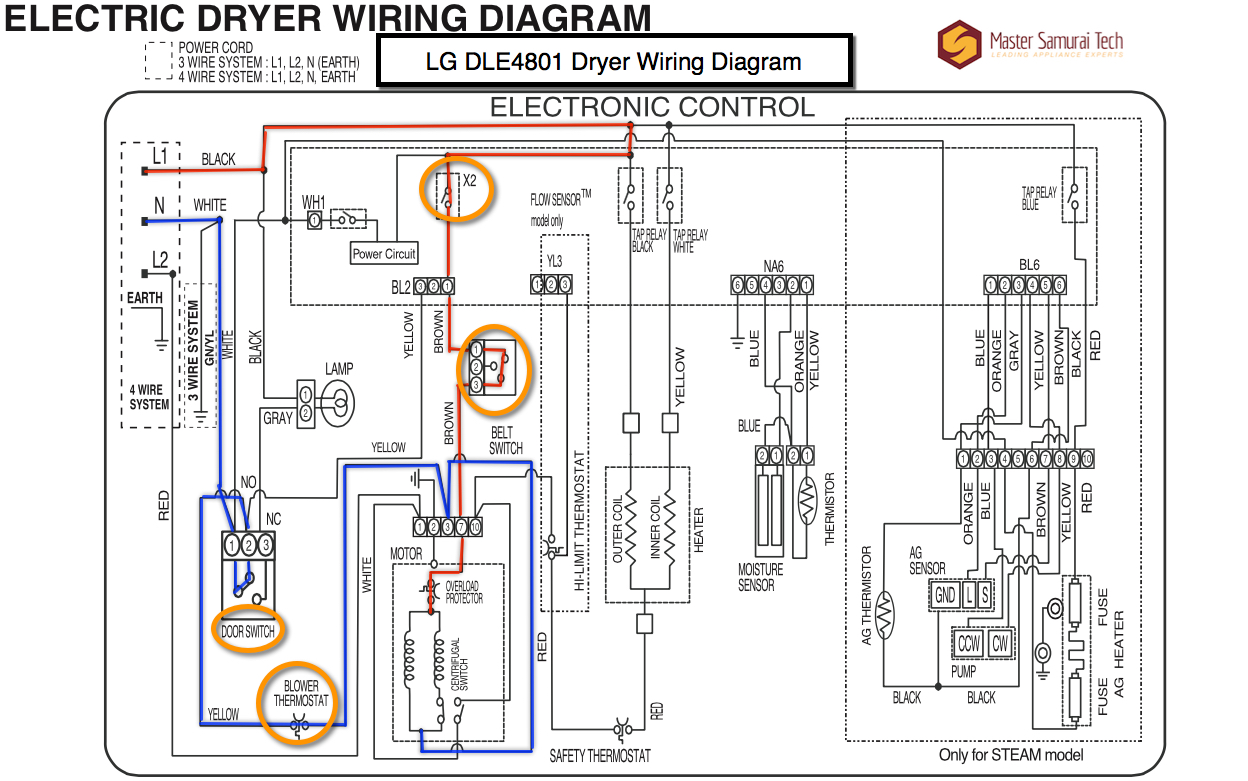 Lg Dle4801 Dryer Wiring Diagram - Dryer Repair