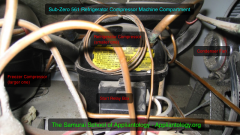 Sub-Zero 561 refrigerator: compressor compartment