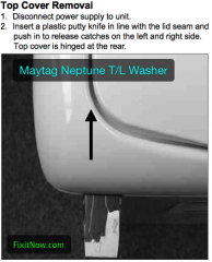 Popping The Hood On A Maytag Neptune Top Loading Washer