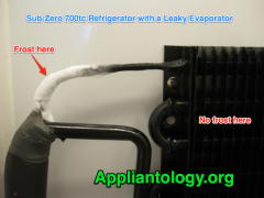 Sub Zero 700tc Refrigerator with A Leaky Evaporator
