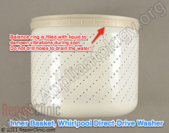 Whirlpool Direct Drive Washer Inner Basket and Balance Ring