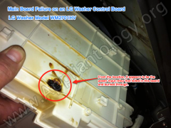 Main Board Failure On An LG Washer Control Board   Rear View