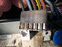 Back View of the Wire Harness Connector that Caused the Problem - Kitchenaid Dishwasher Control Board