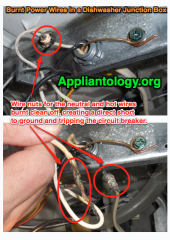Burnt Power Wires In A Dishwasher Junction Box