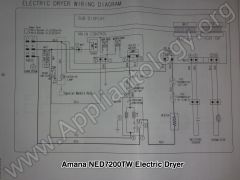 Amana NED7200TW (Samsung built) Electric Dryer Wiring Diagram