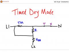 GE DBXR463ED1 Dryer Timed Dry Sketch