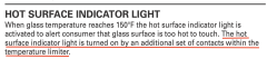 Hot surface indicator light algorithm GE cooktop