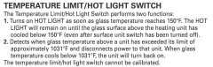 Temperature limiter/hot light switch algorithm