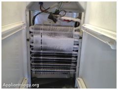 Frigidaire SxS Refrigerator Evaporator Coil with A Poor Frost Pattern Showing Evidence Of A Refrigerant Leak