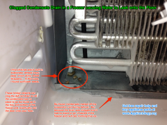 Clogged Condensate Drain In A Freezer causing Water To Leak onto The Floor